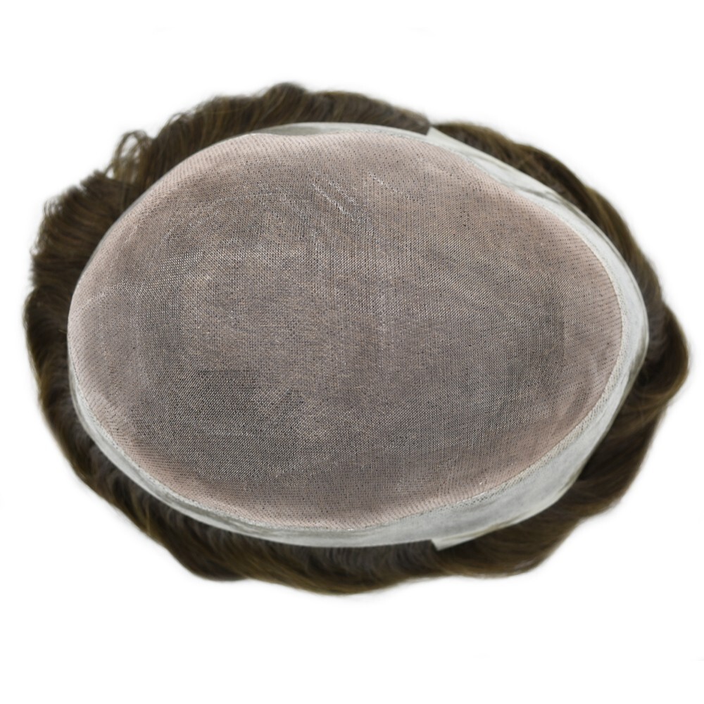 Mens Toupee Hairpiece Mono Poly Around Hair Replacement System for Men Wig Units