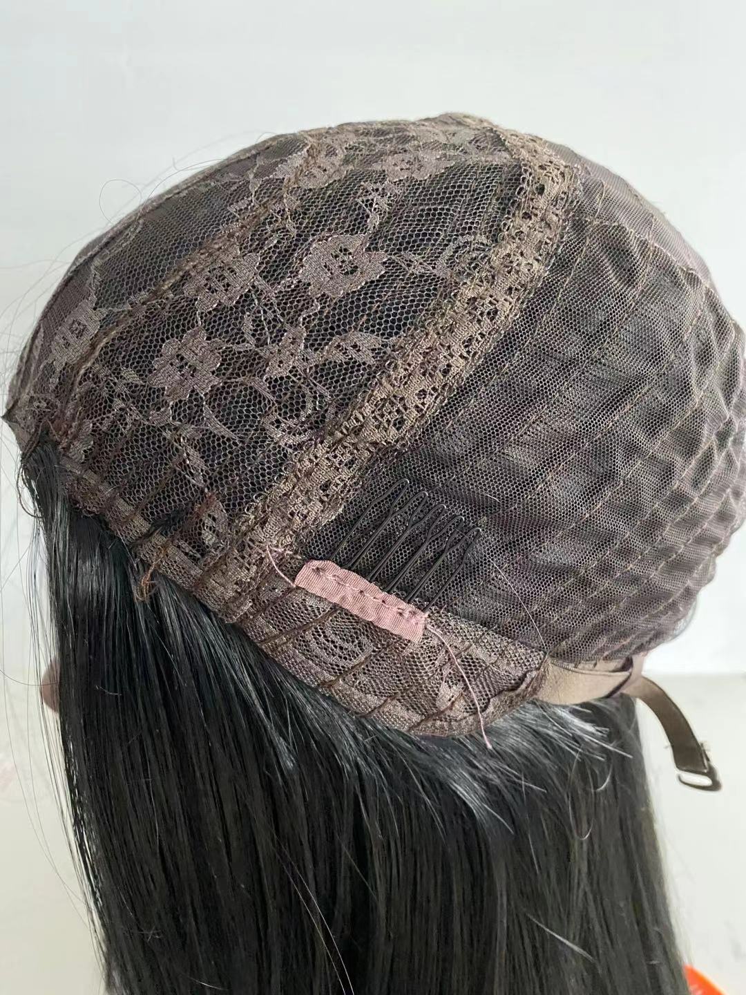 Synthetic Long Straight Wigs None Lace Heat Resistant Natural Black Density 150%