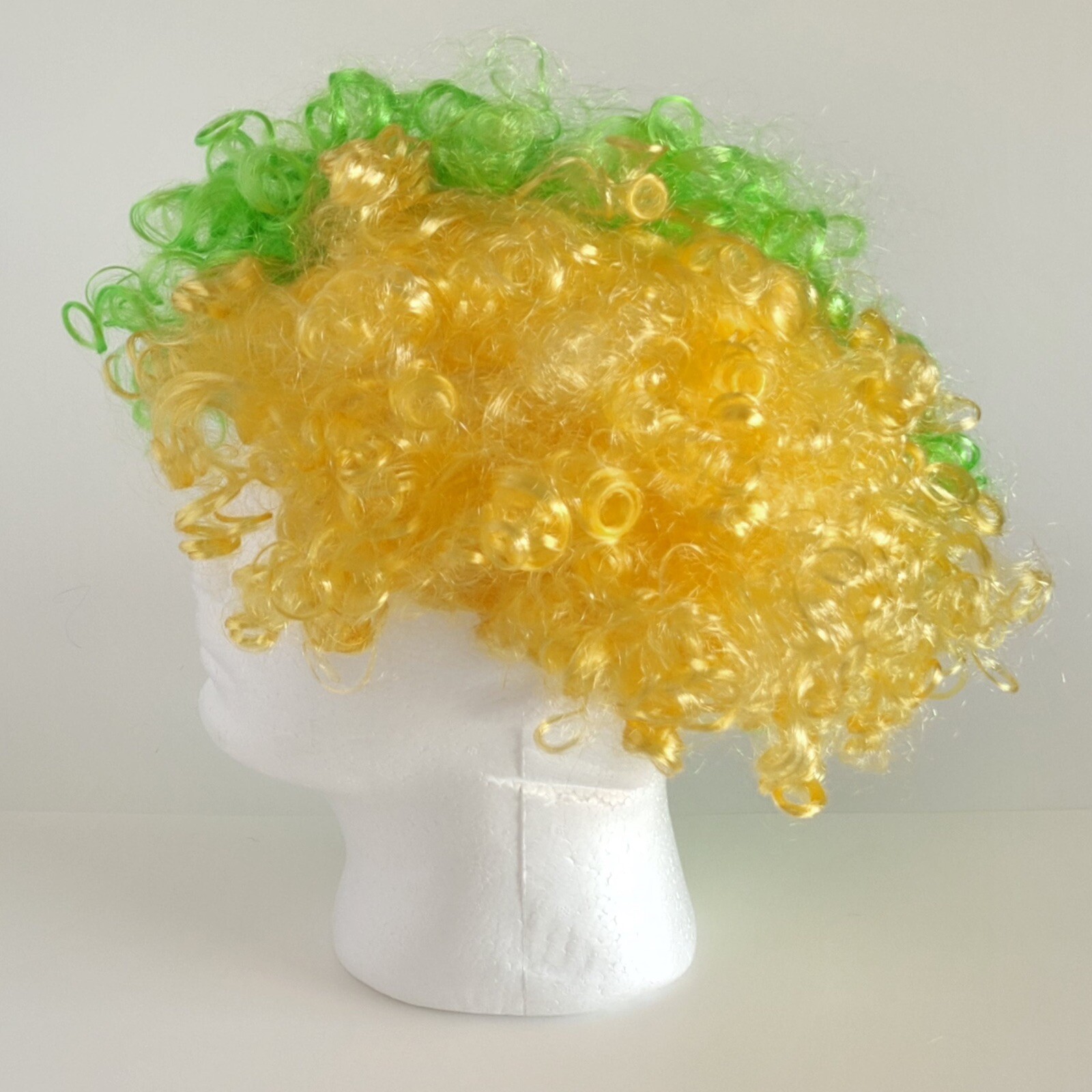 Brasil Brazil Flag-Inspired Jumbo Afro Wig Vibrant Green & Yellow Synthetic New