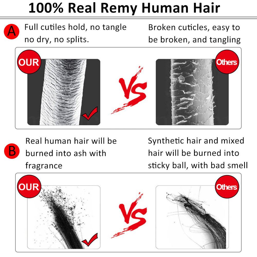 100% Remy Human Hair Extensions Clip In Soft Weft Full Head Double Drown Brown