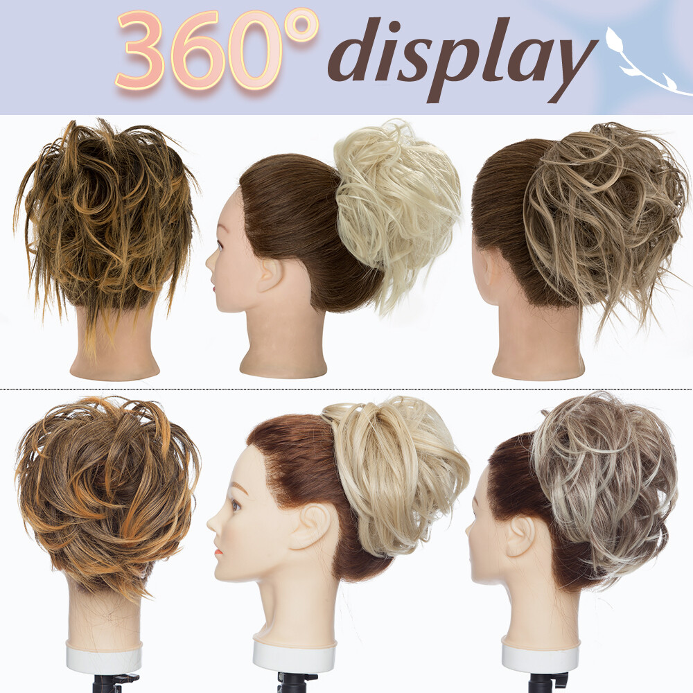 Extra Thick Messy Bun Piece Scrunchie Updo Rose Hair Extensions Natural As Human