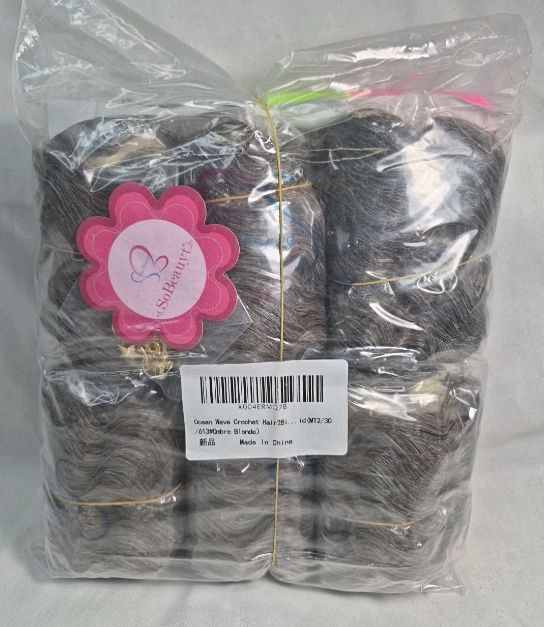 6 Pack Ocean Wave Brading Synthetic Crochet Hair Ombre Blonde 28″L Multiples!
