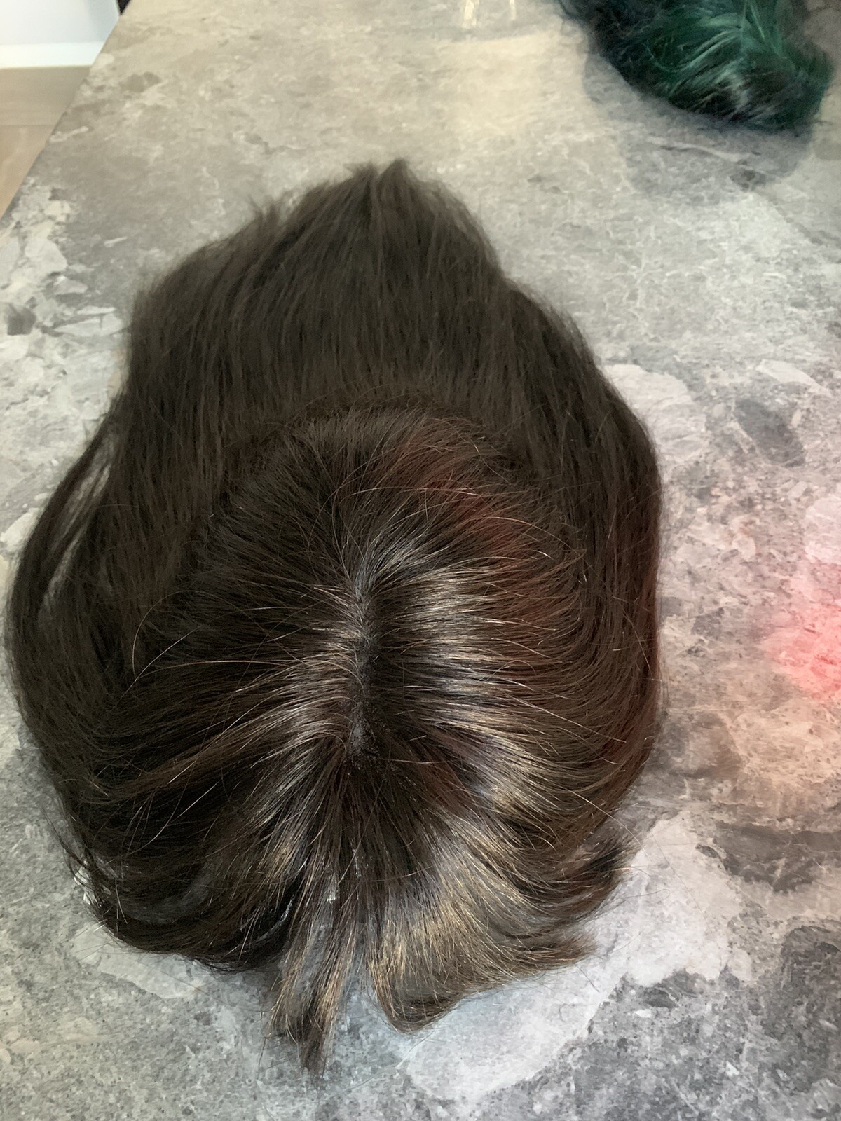 Black/Brown 100% Human hair Mono Crown top/ toupee /topper/Wiglet Hand Tied