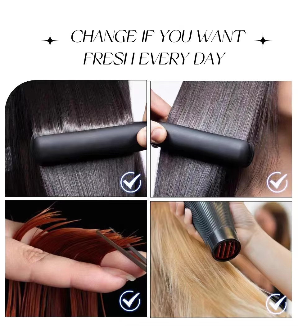 Long Wavy Silver Ash Ombre Cosplay Synthetic Wigs Natural Curly Gray Black Hair