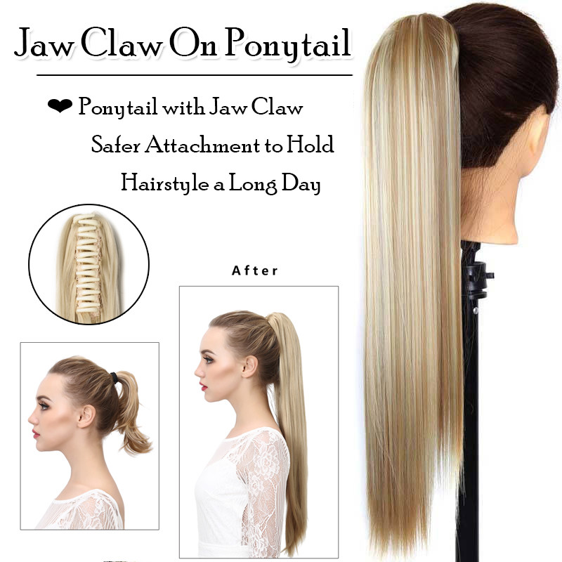 Real Thick Brown Claw Ponytail Hair Piece Clip in Hair Extensions As Human Hair