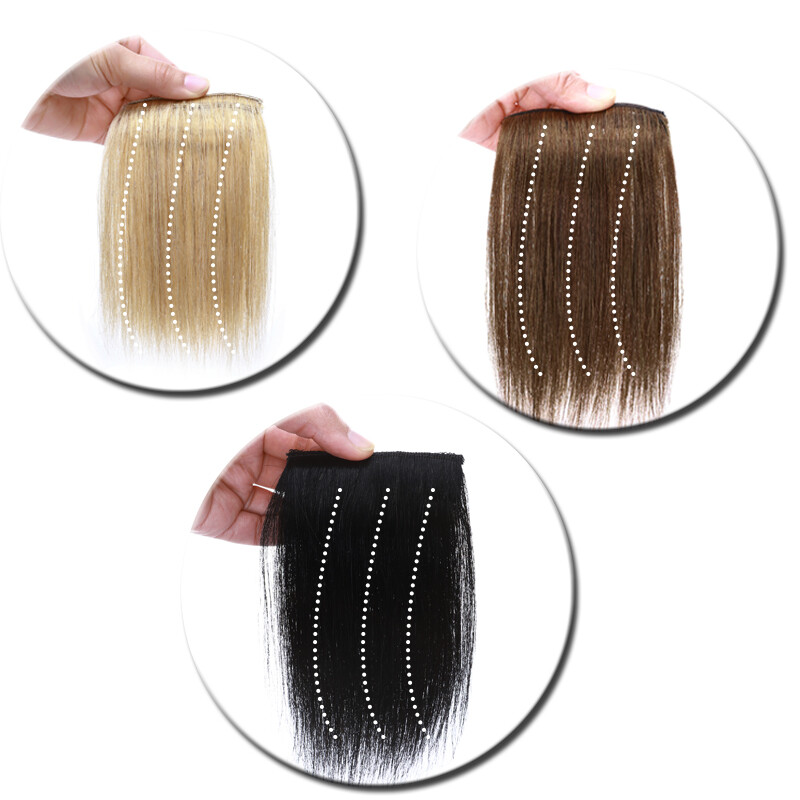 Thick Hair Pad Clip In Topper Base Remy Human Hair Extensions Short Hairpiece US