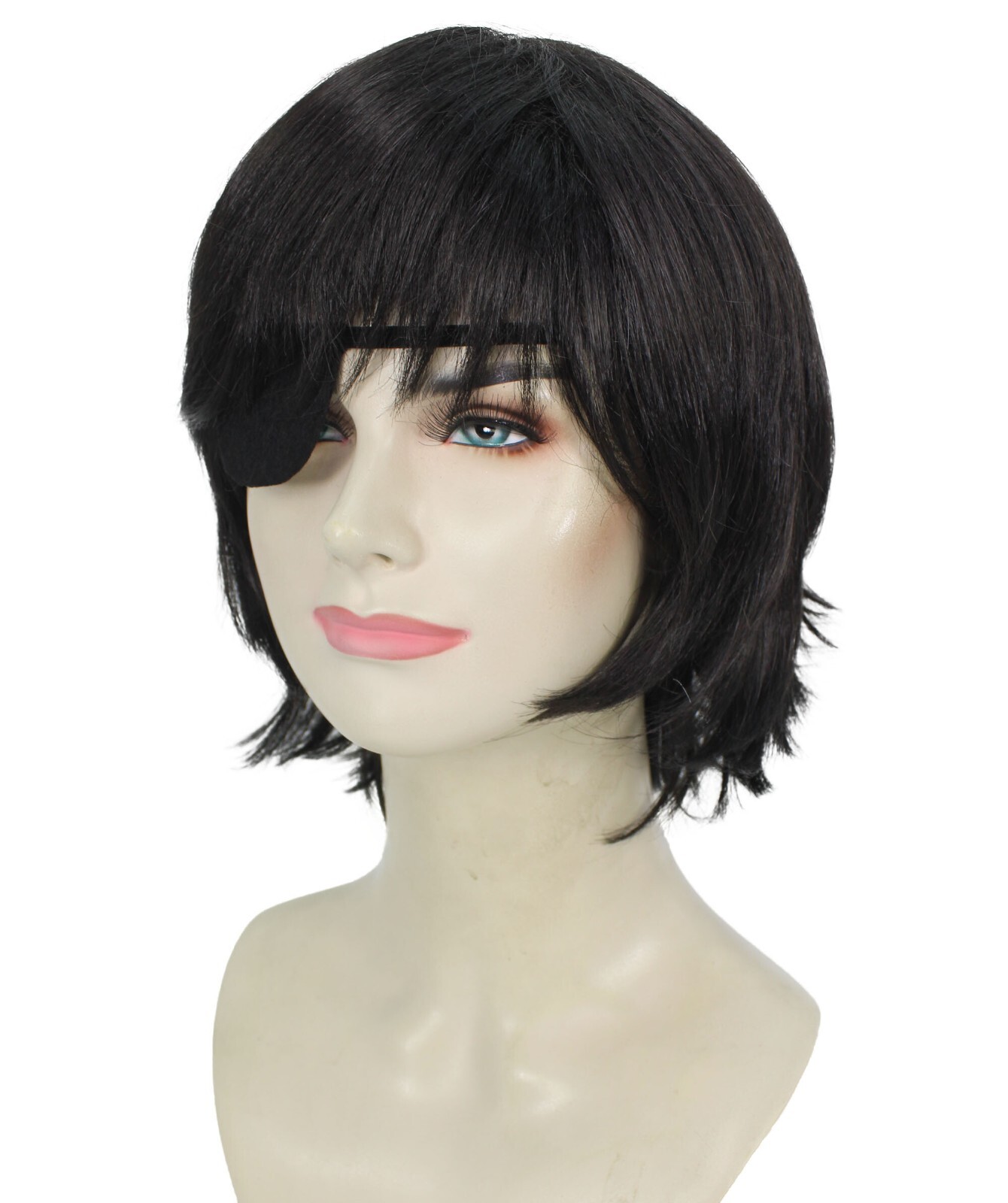 Adult Women’s Devil Hunter Bob Anime Wig, Breathable Capless Design, HW-7092