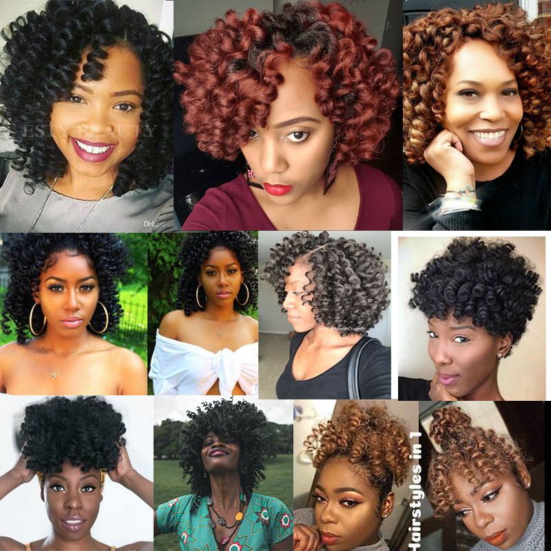 2″ Curly Jamaican Bounce Hair Crochet Extensions Braiding Spring Toni Hairpeices