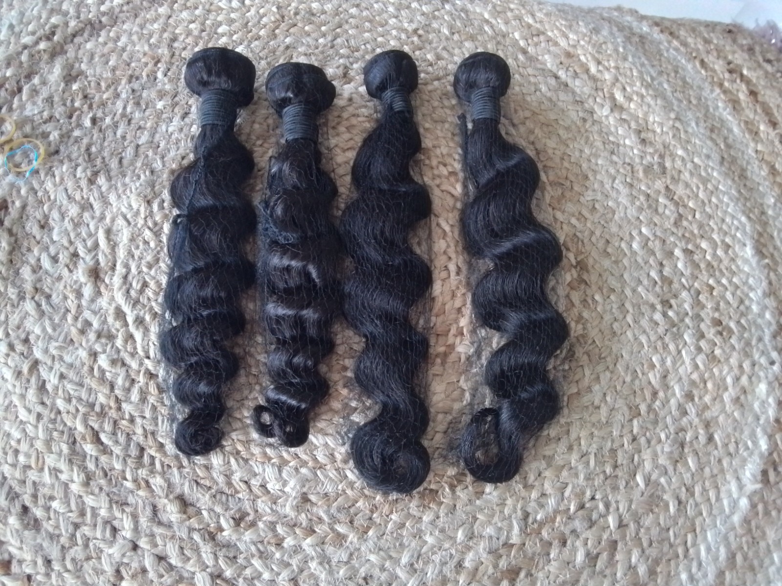 12A 18+18+20+20INCH DEEP LOOSE WAVE RAW BRAZILIAN HUMAN HAIR 4BUNDLES NATURAL 1B
