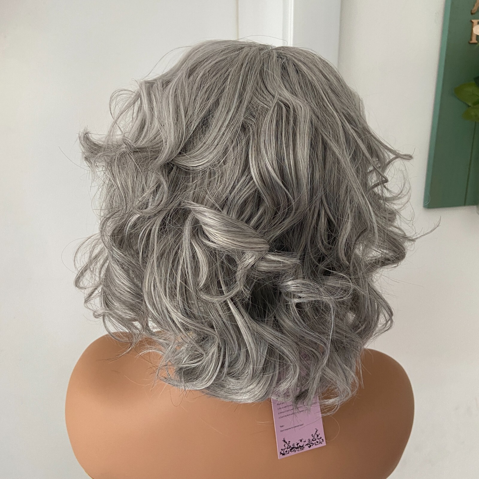 Lace Front Wavy Hairstyle Light Gray Human Hair Blend Heat Ok Women Soft Natural