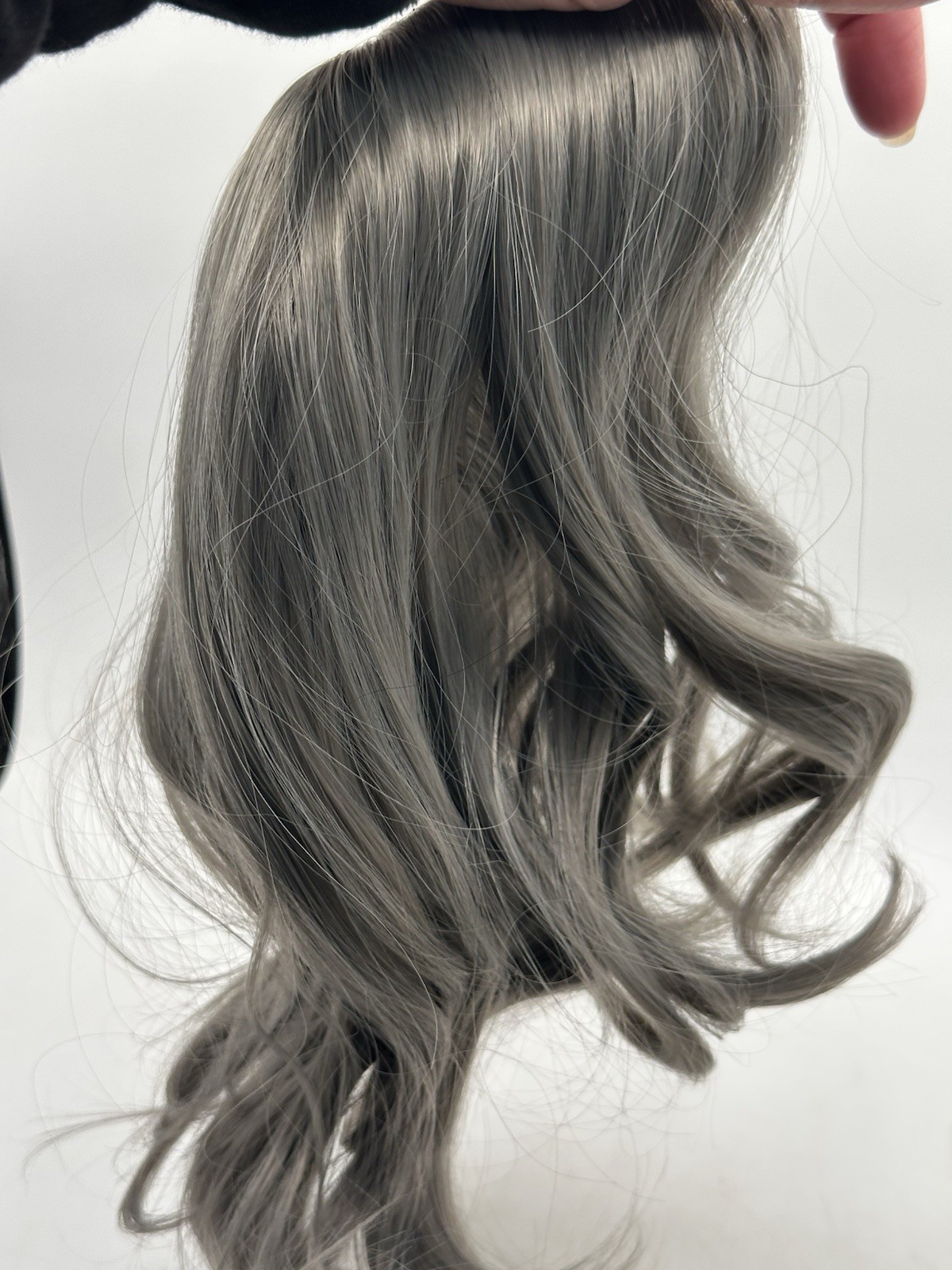 Crown Topper Wig Piece 13” From Part Blonde Gray Color
