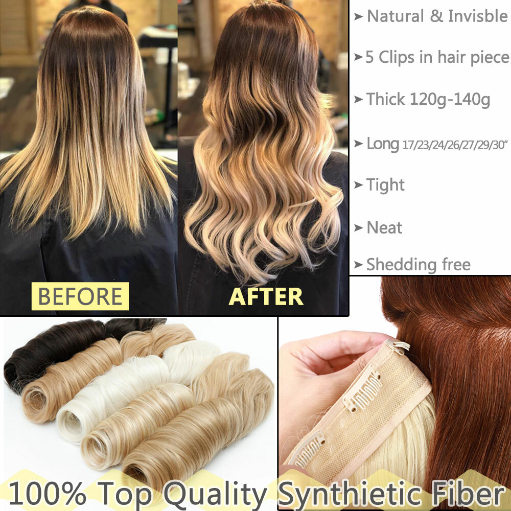 1Pcs Long Full Head Clip in 100% Natural Hair Extensions as Human Real Thick HYT