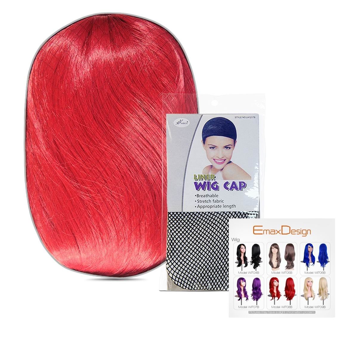 New Best 28 inch Wavy Curly Cosplay Wig With Cap and Comb Red Free Shipping