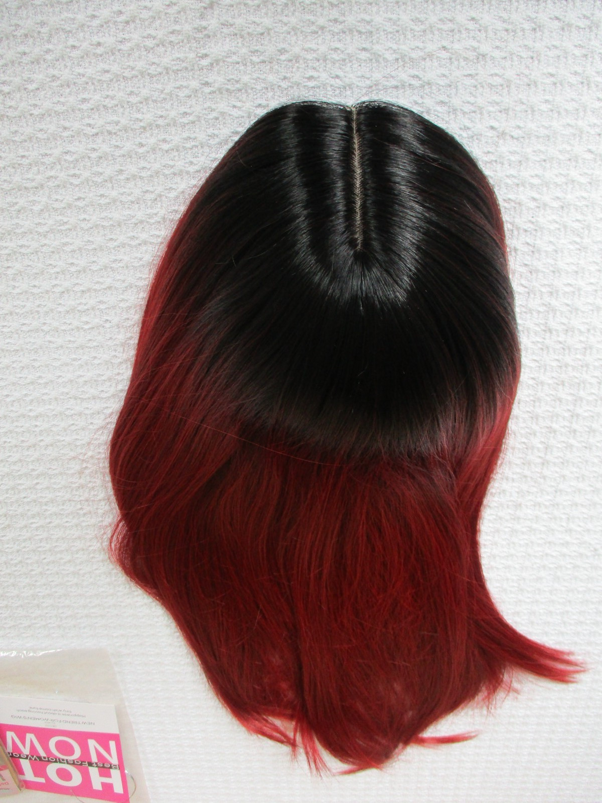 Red Black Ombre 26″ Straight Quality Wig Synthetic Washable Hot Now Lace front