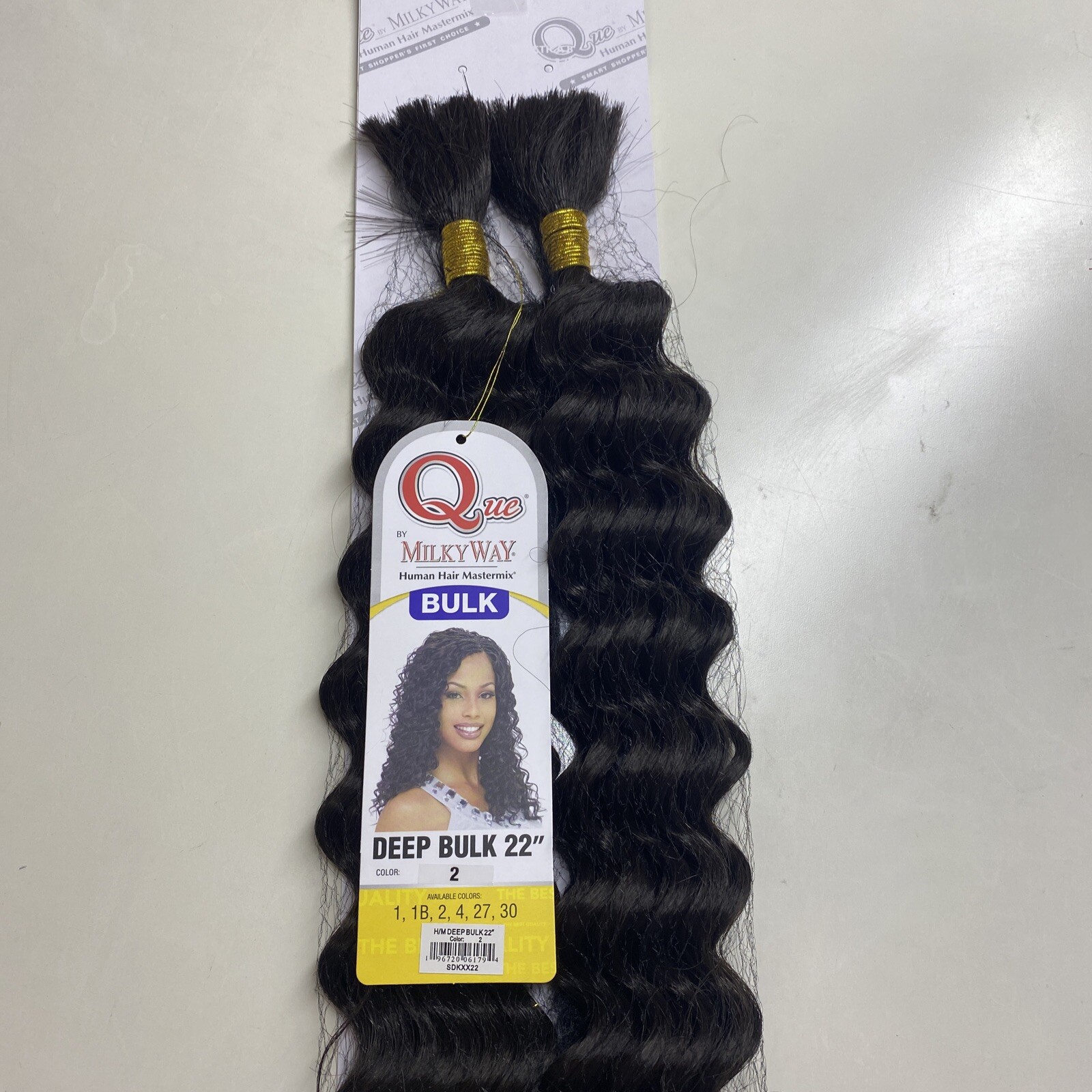 MILKY_WAY QUE HUMAN HAIR_MASTER MIX_DEEP_BULK_22″_#2