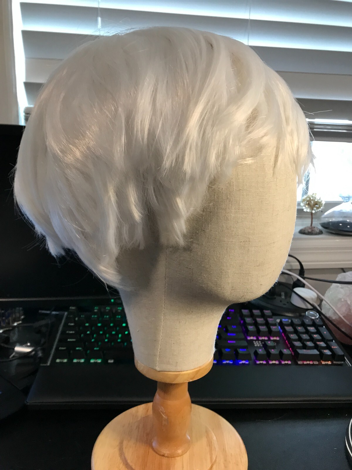 Short Women Pixie Cut White Wig Hair Cosplay Casual Wig US