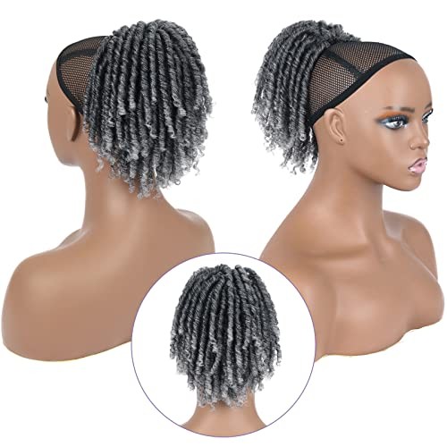 Oseti Short Grey Drawstring Ponytail for Black Women 6inch Gray 5 Inch #TGrey