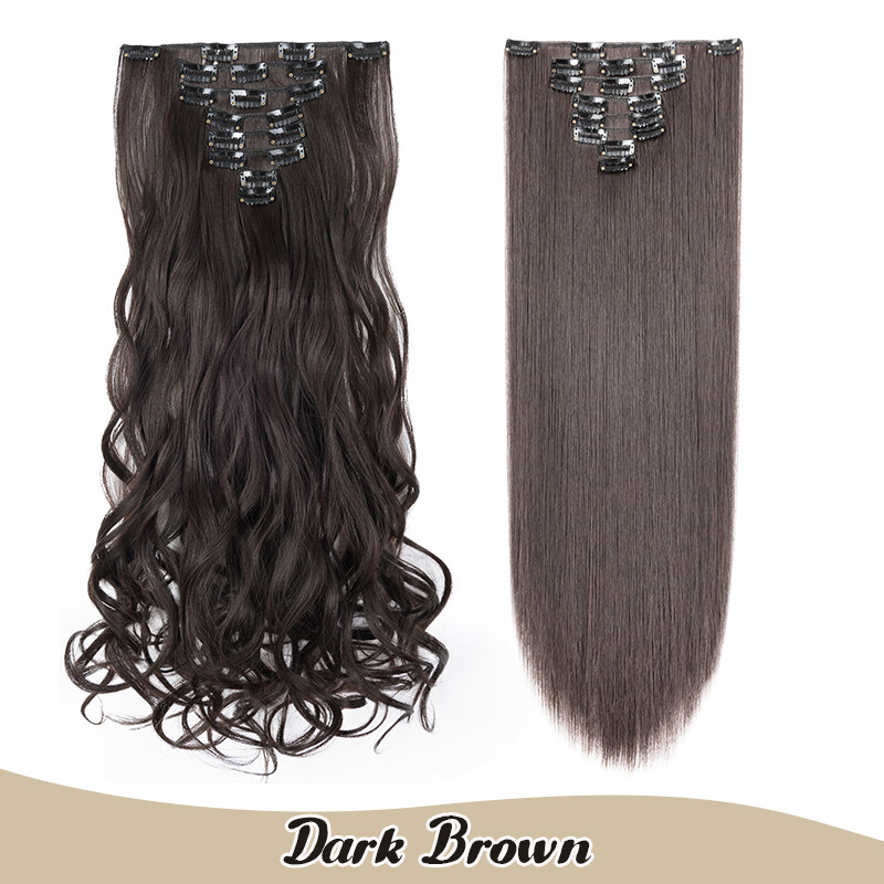 17″-26″ 8Pcs Clip In Hair Extensions 18Clips Thick Real as Human Highlight Curly