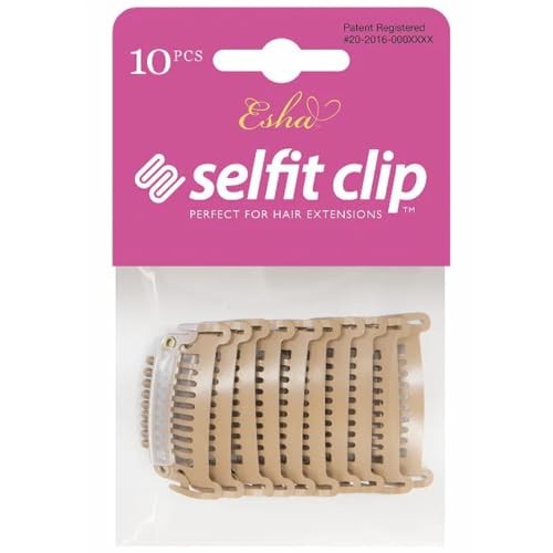 SELFIT Clip 10PCS Hair Extension Clips for Weaving Hair Converts LIGHT BROWN