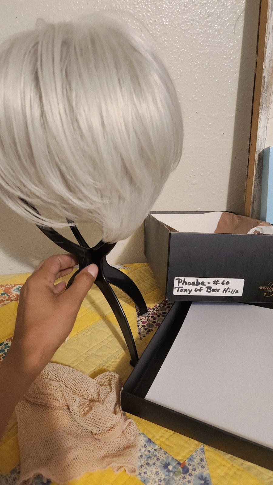 Tony of Beverly Hills Phoebe #60 Short Silver Wig With Wig Stand