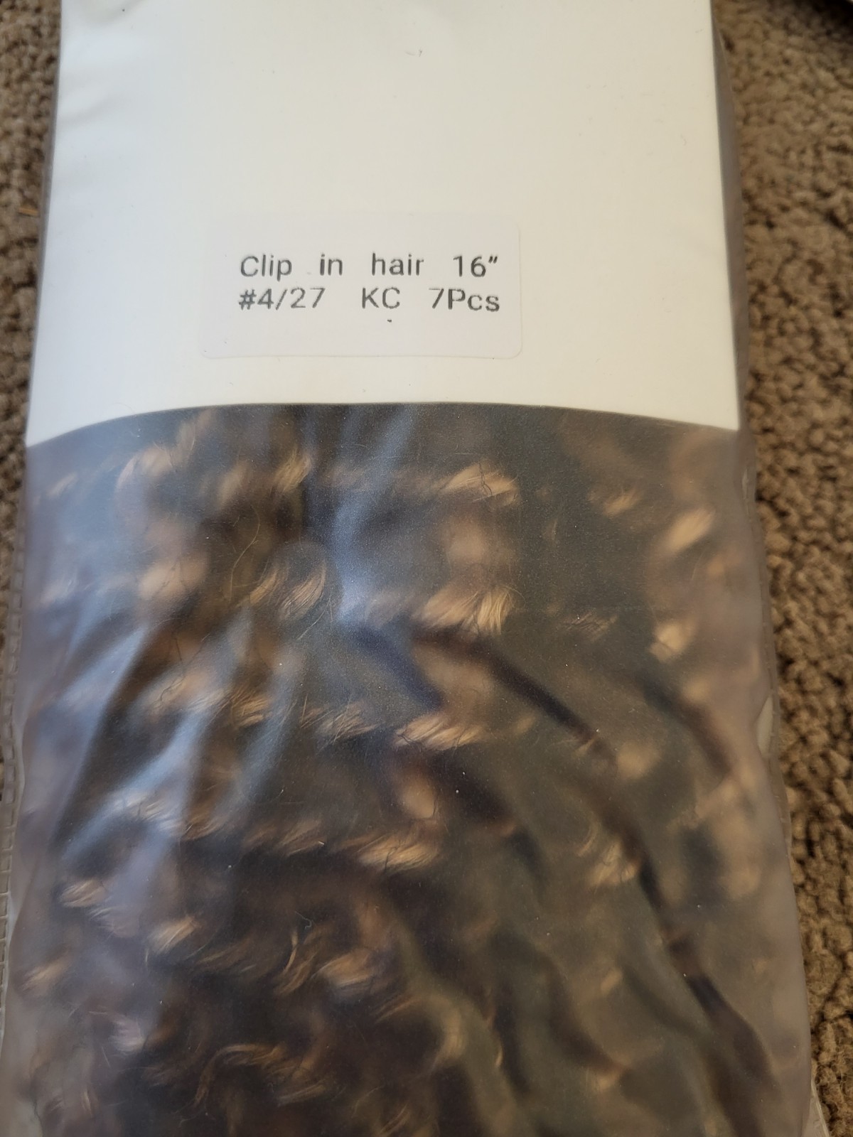 Hetto Human Hair 16″ Curly Wavy Clip in Hair Extension 4/27 KC 7 Pcs HIghlight