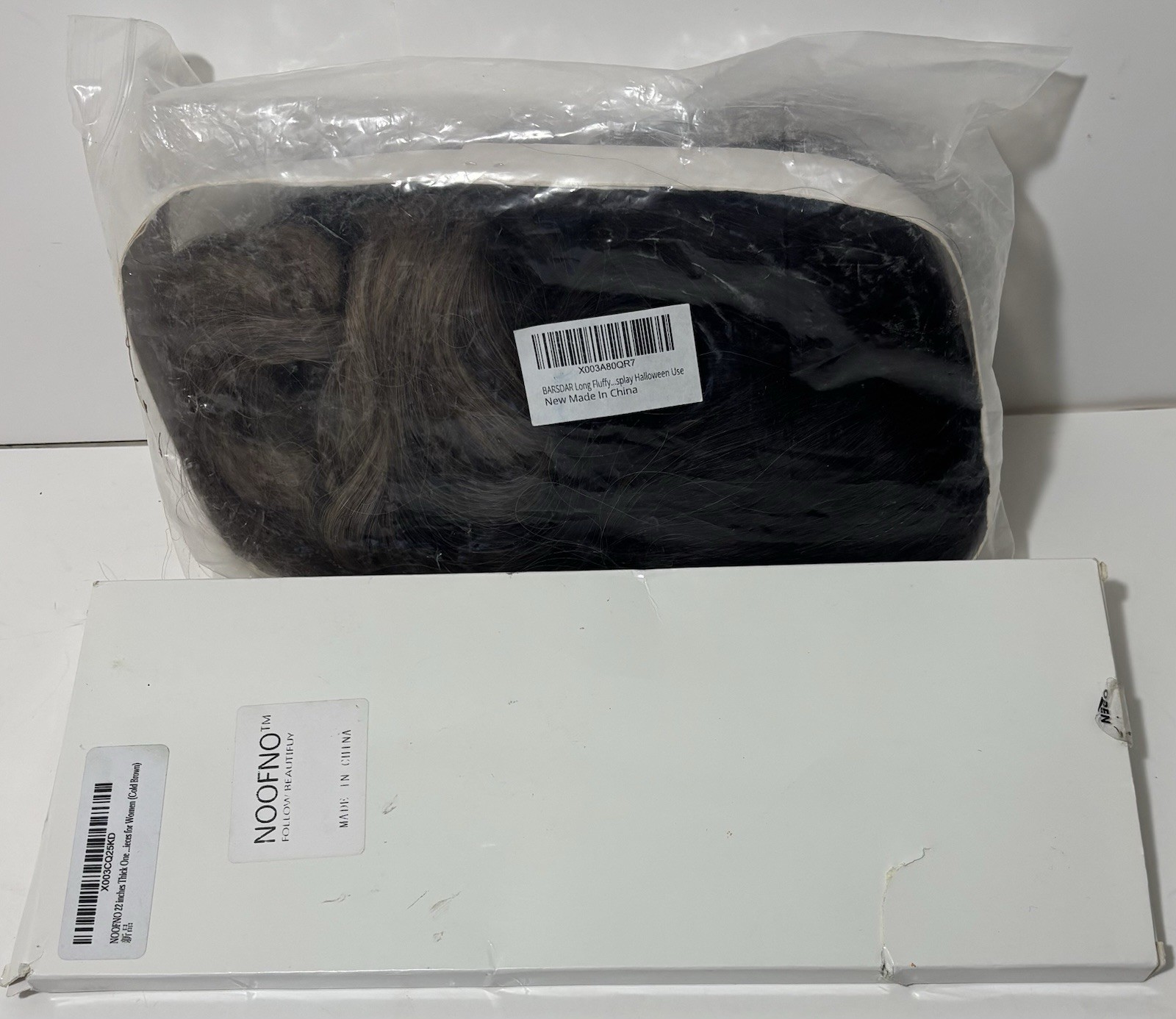 Lot Of 2 Long Brown Wigs 26 Brown Mixed Blonde & 22” Half Curl Clip Cold Brown