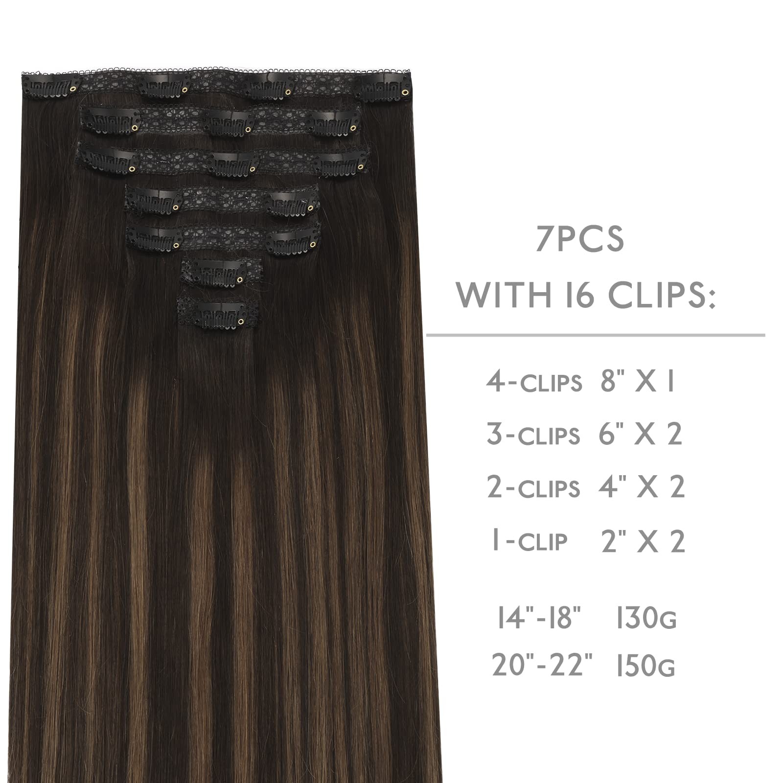 Wennalife Lace Seamless Clip In Hair Extensions Human Hair 7Pcs Ultra Invisible