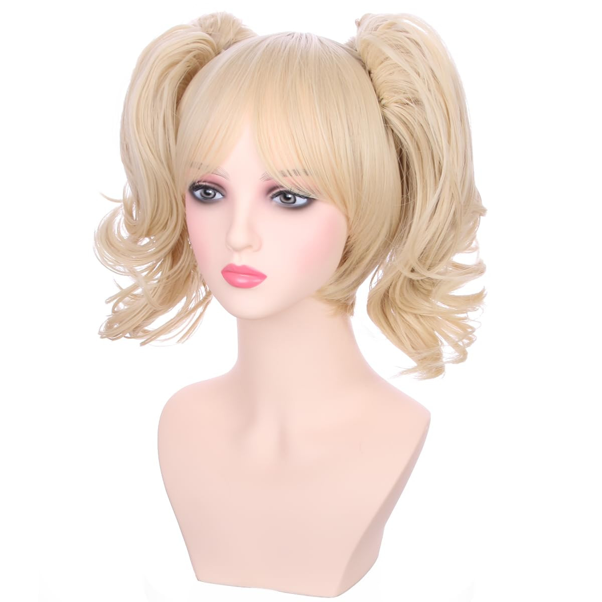 Blonde Wig for Kids Girls Short Blonde Ponytail Wig for Child Include 2 Detac…