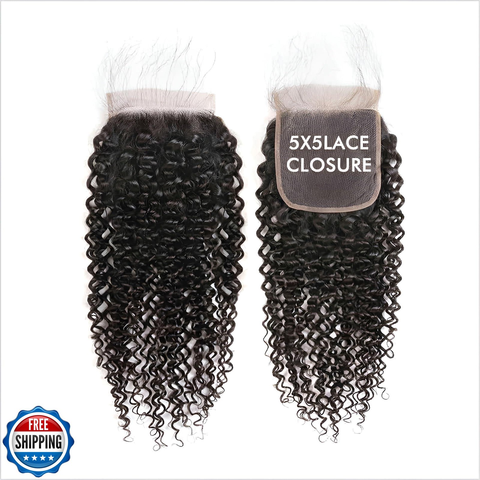 5×5 HD Lace Closure Human Hair Kinky Curly 10 Inch Lace Closure P