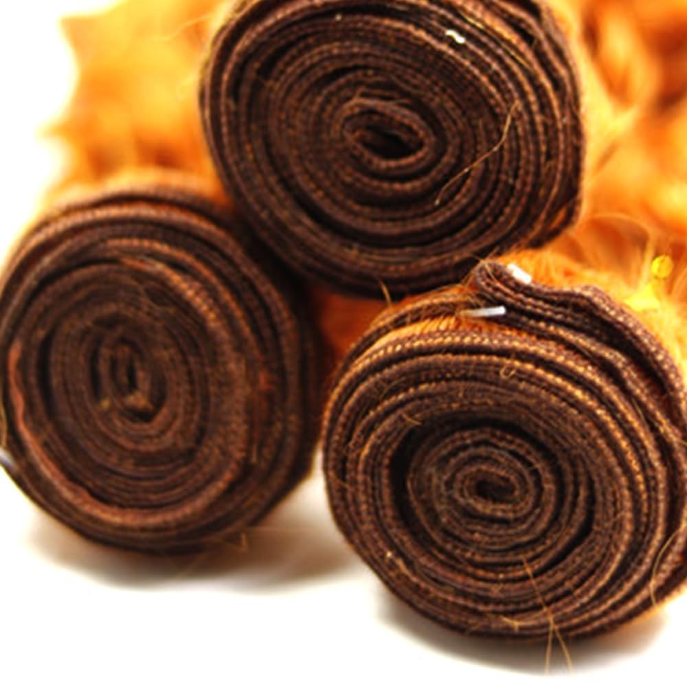 Aikebi Bundles Human Hair 8 10 12 Inch Water Wave Ginger Orange Color 350 Human