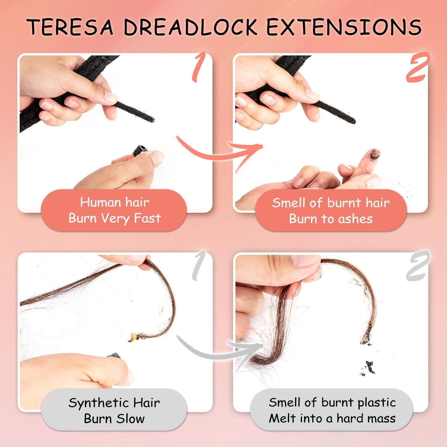Afro Kinky Dreadlock Extensions 100% Human Hair
