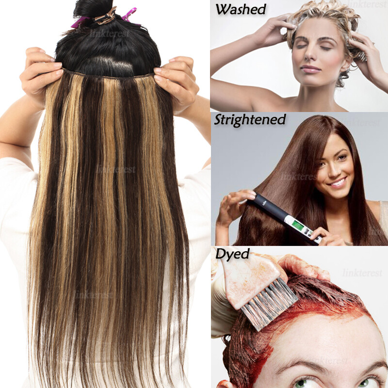 Thick One Piece 100% Remy Hair Clip in Real Human Hair Extensions 3/4 Full Head