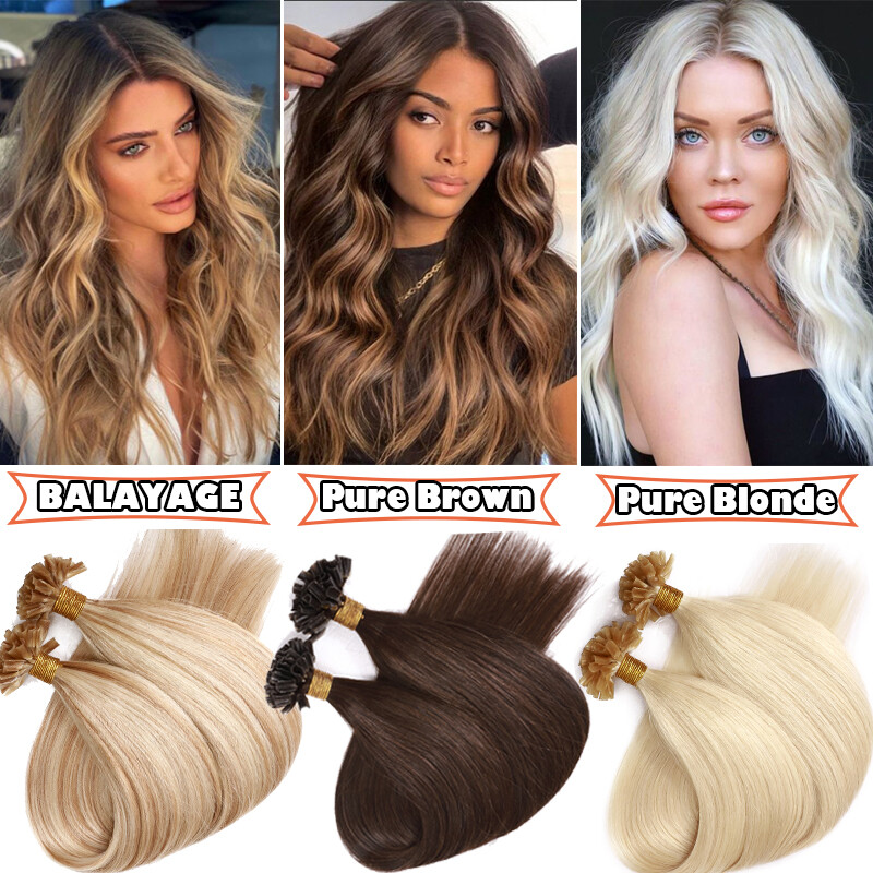 100gr Real THICK Pre Bonded Keratin Nail U Tip 100% Remy Human Hair Extensions