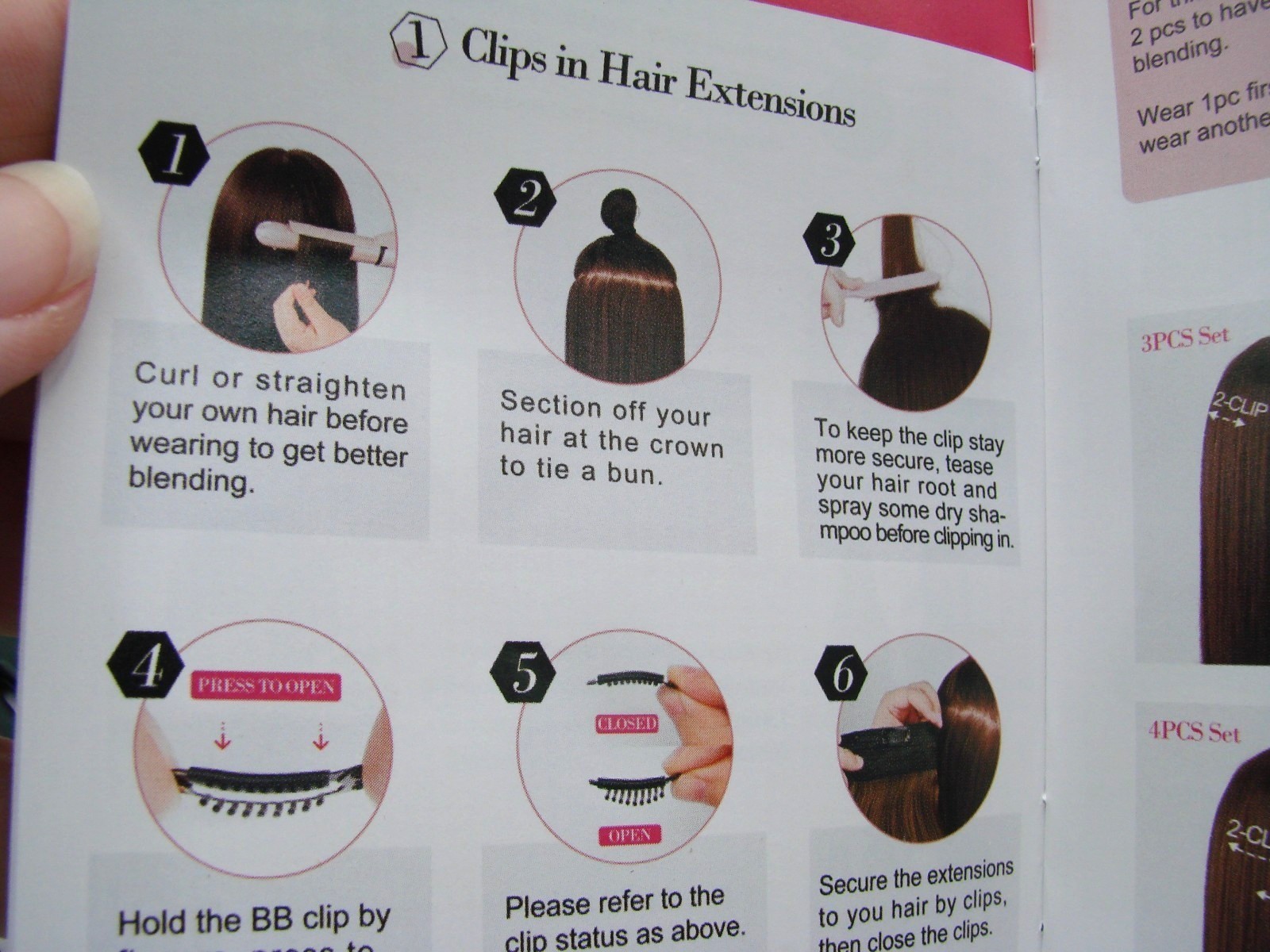 NEW Reecho Chocolate Brown 2pc Clip In Hair Extensions Long Straight Wavy Thick