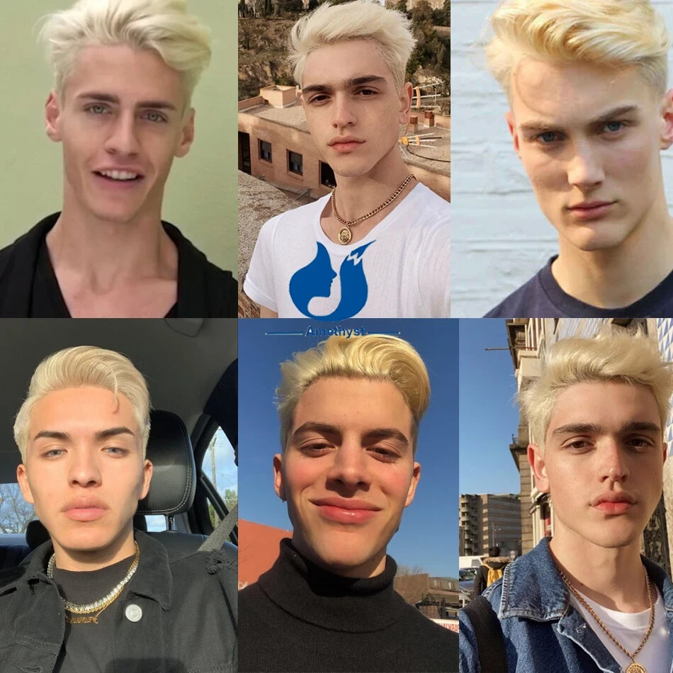Full Lace Wig 613 Blonde Brazilian Remy Human Hair Short Bob Pixie Cut for Men