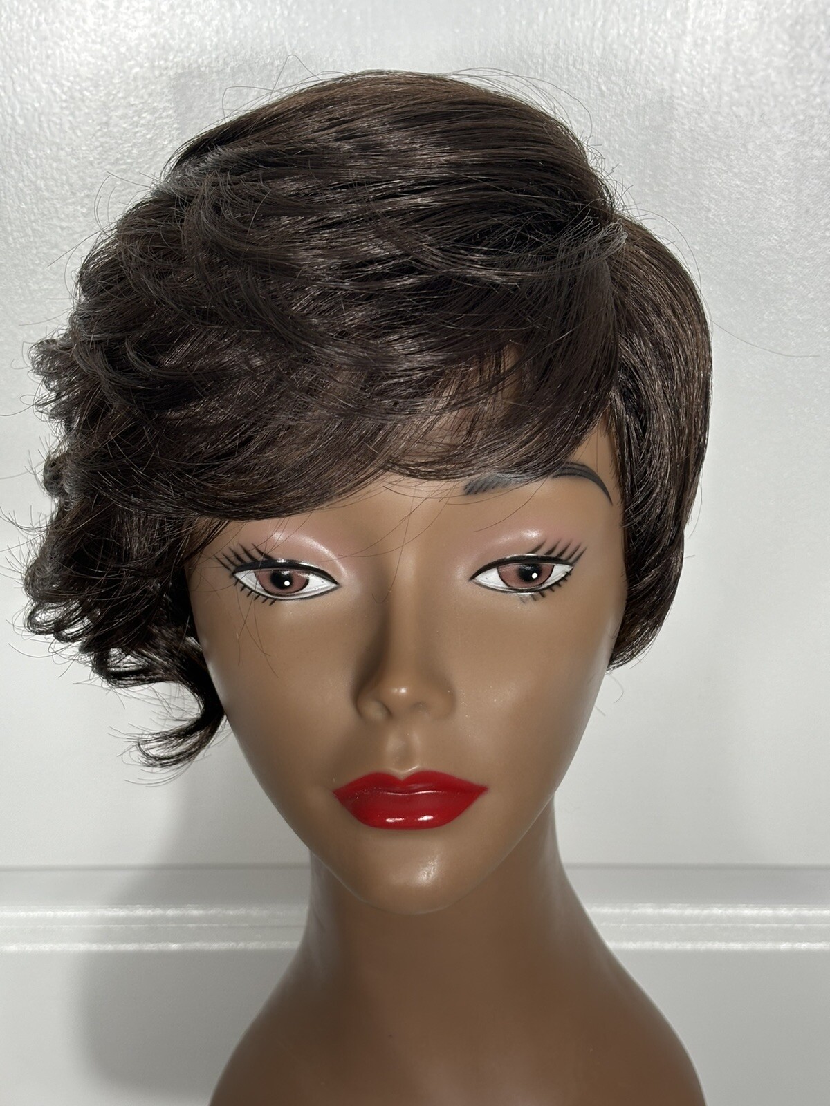 Diana Bohemian Asymmetrical Wig size Average Dark Brown Left Part CLEAN GUC J-5