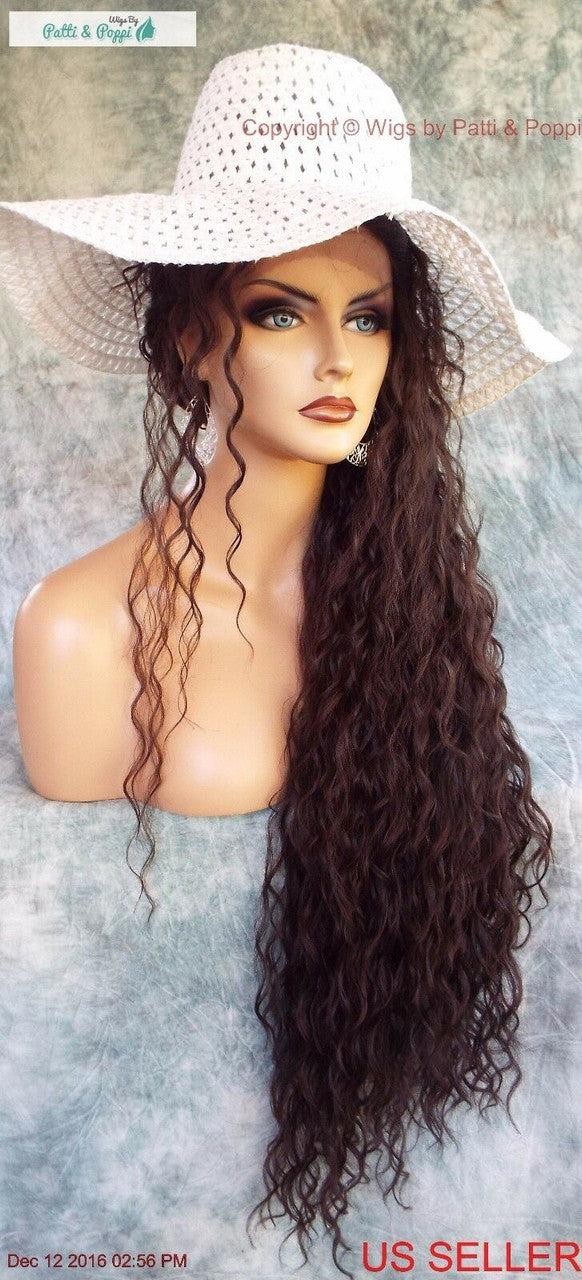 36″ X-LONG LACE FRONT DEEP C-PART HIGH HEAT SAFE WIG COLOR #4 SEXY 258