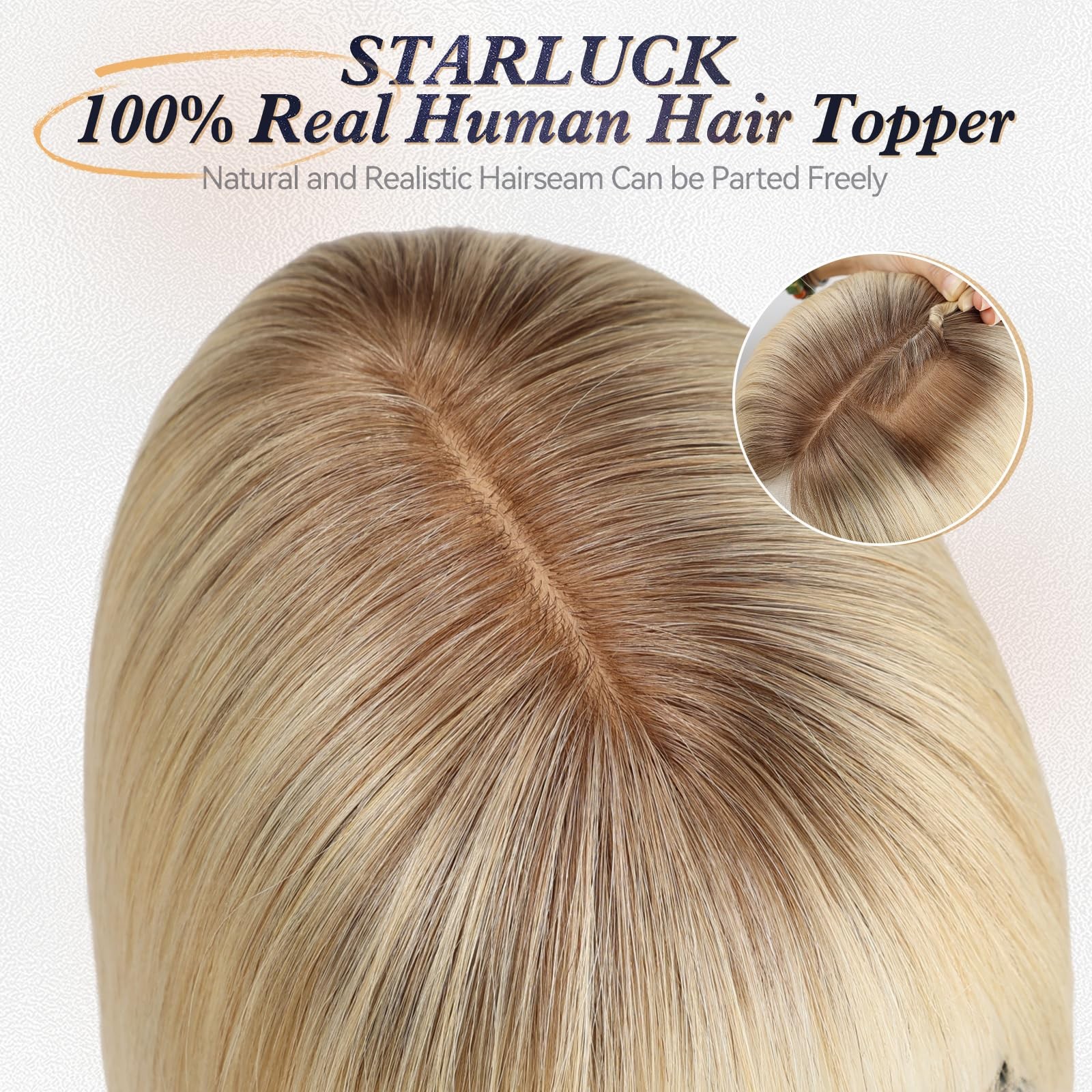Starluck Human Hair Toppers For Women Real Human Hair Bangs 4 5.5 Inch Base 12