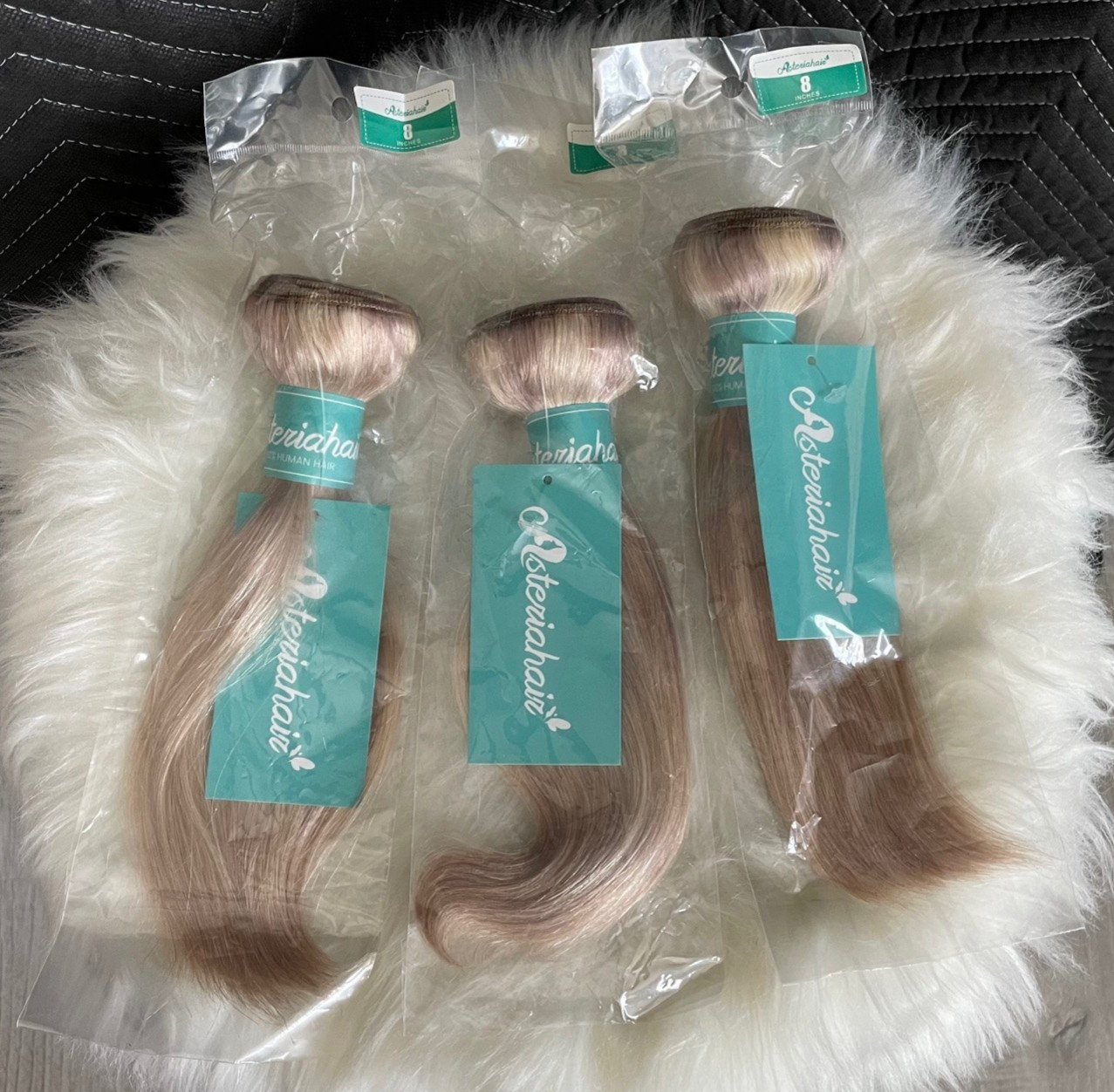 Platinum Ash Blonde 613 Straight 8″ Human Hair 6 Bundles with 13×4 HD Closure