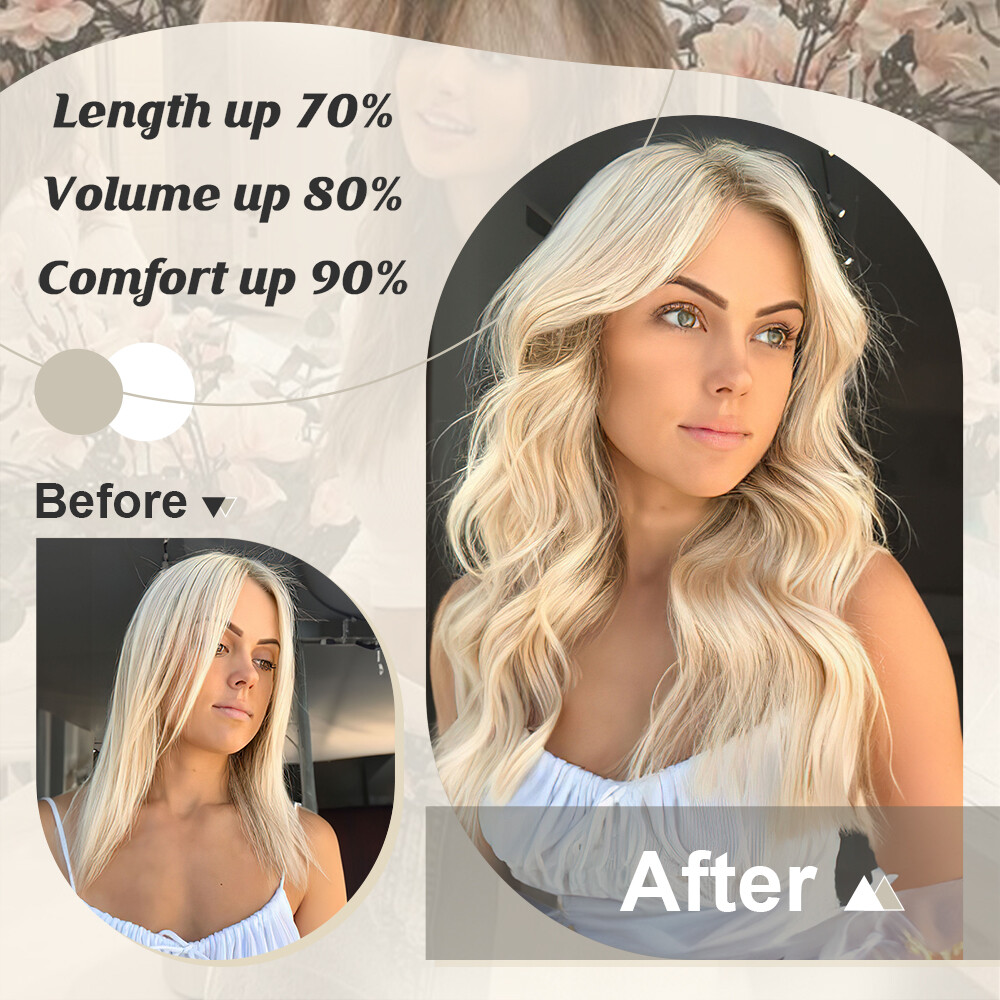 One Piece THICK 100% Real Natural Clip in Hair Extensions 3/4 Full Head as human