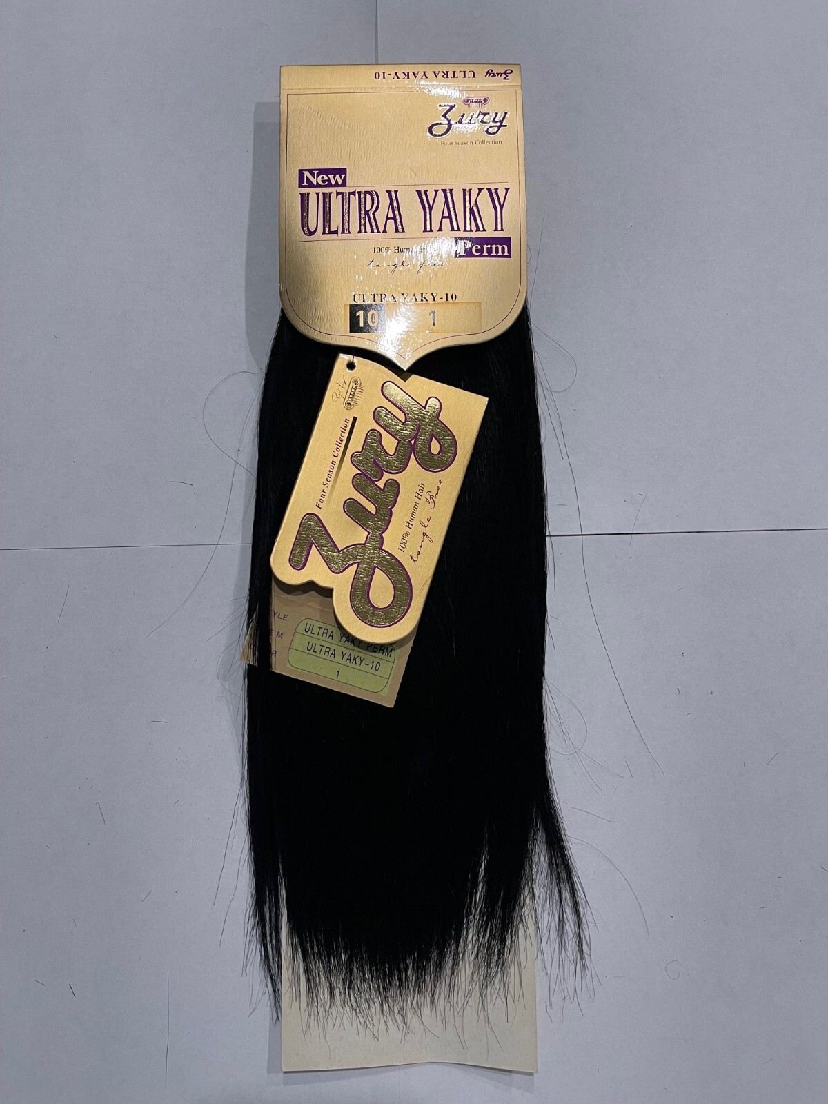 Zury 100% Human Hair Weaving Ultra Yaky Perm 10 inch color #1