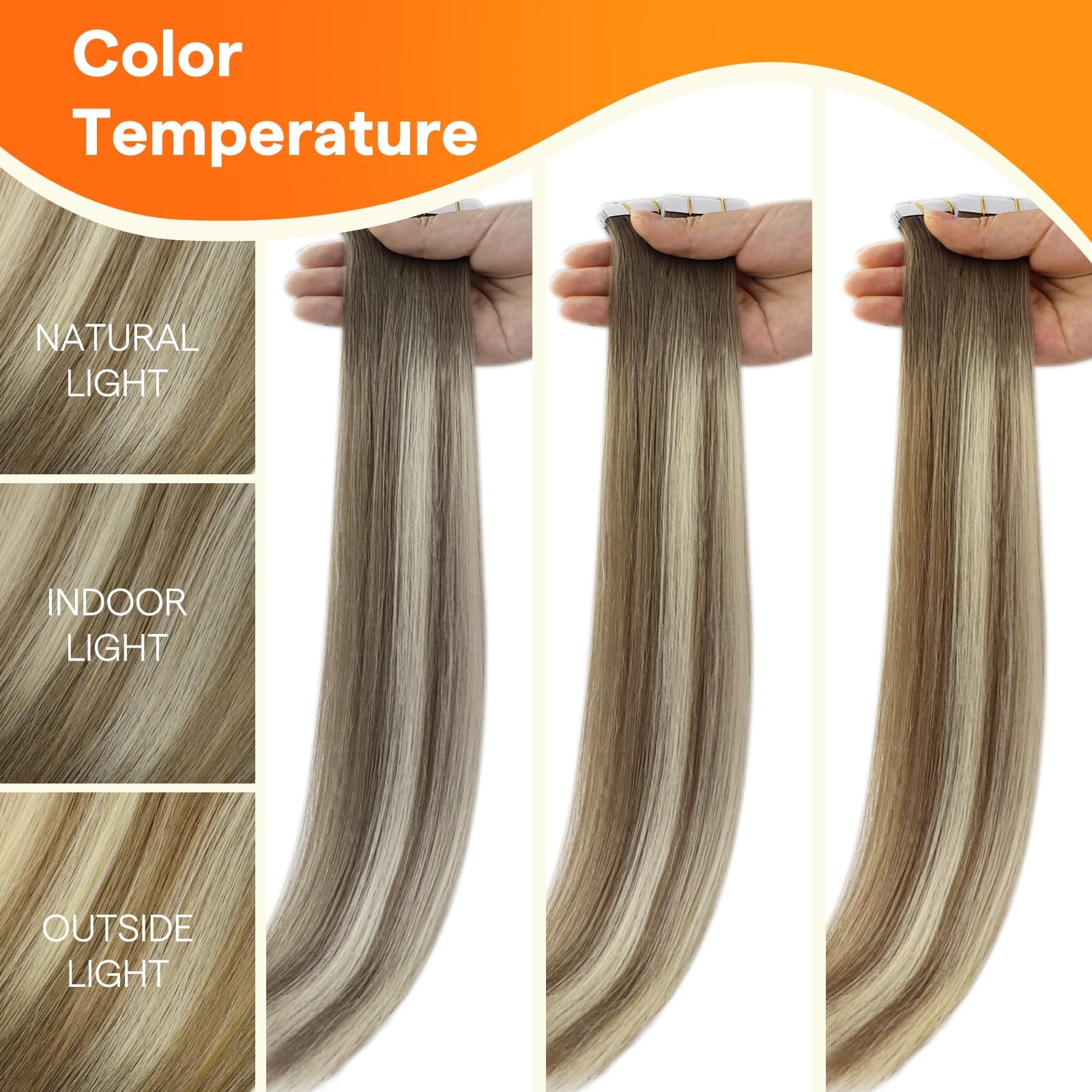 Full Shine Dark Brown Tape In Hair Extensions Double Sided Tape 25Gram 10Pcs