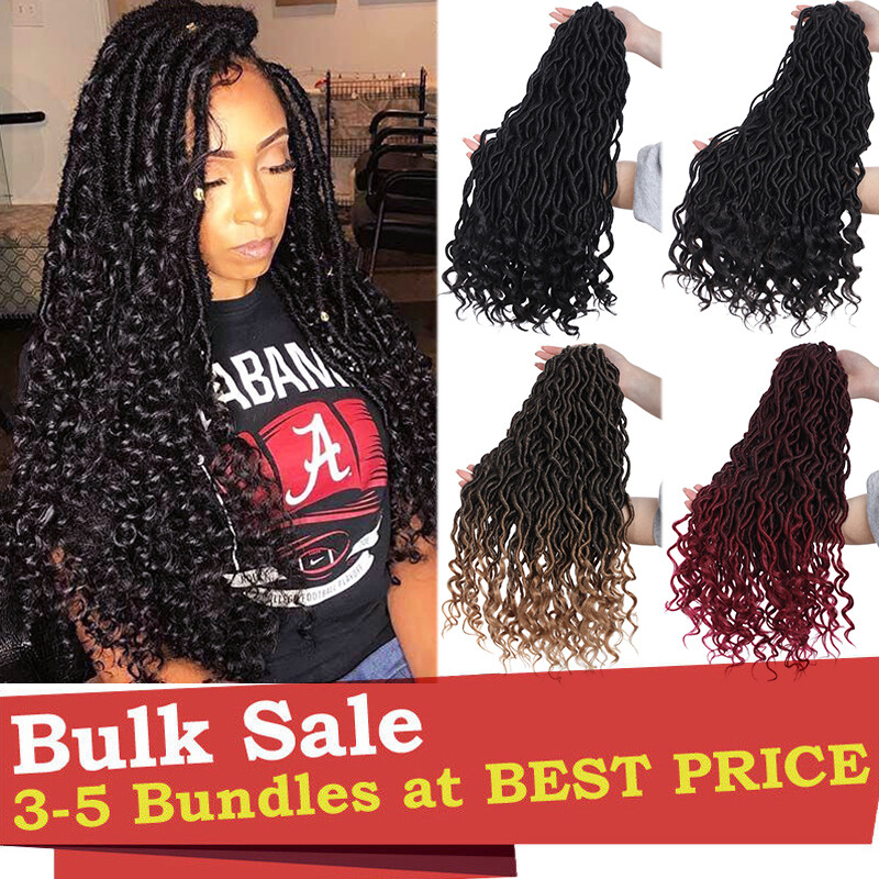 5 Pack = 120s Goddess Faux Locs Dreadlocks Twist Crochet Braids Hair Extensions