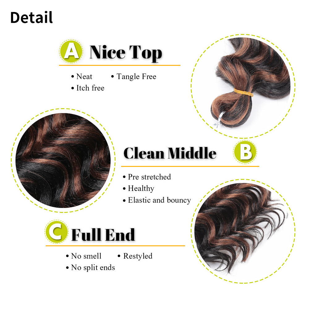 10″ Ocean Wave Crochet Braids Synthetic Deep Curly Twist Corchet Hair Extensions
