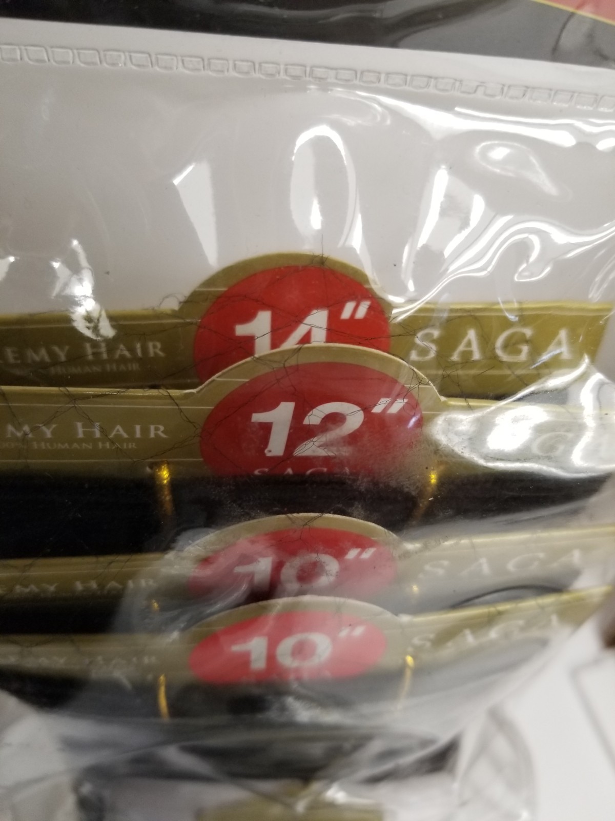 Saga Indian Remy Hair Loose Deep 4 Pcs Wet/Dry Two 10in A 12in And A 14in New