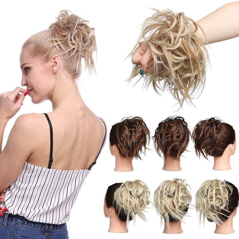 100% Real X-Large Messy Bun Hair Piece Scrunchy As Human Hair Extension Ponytail