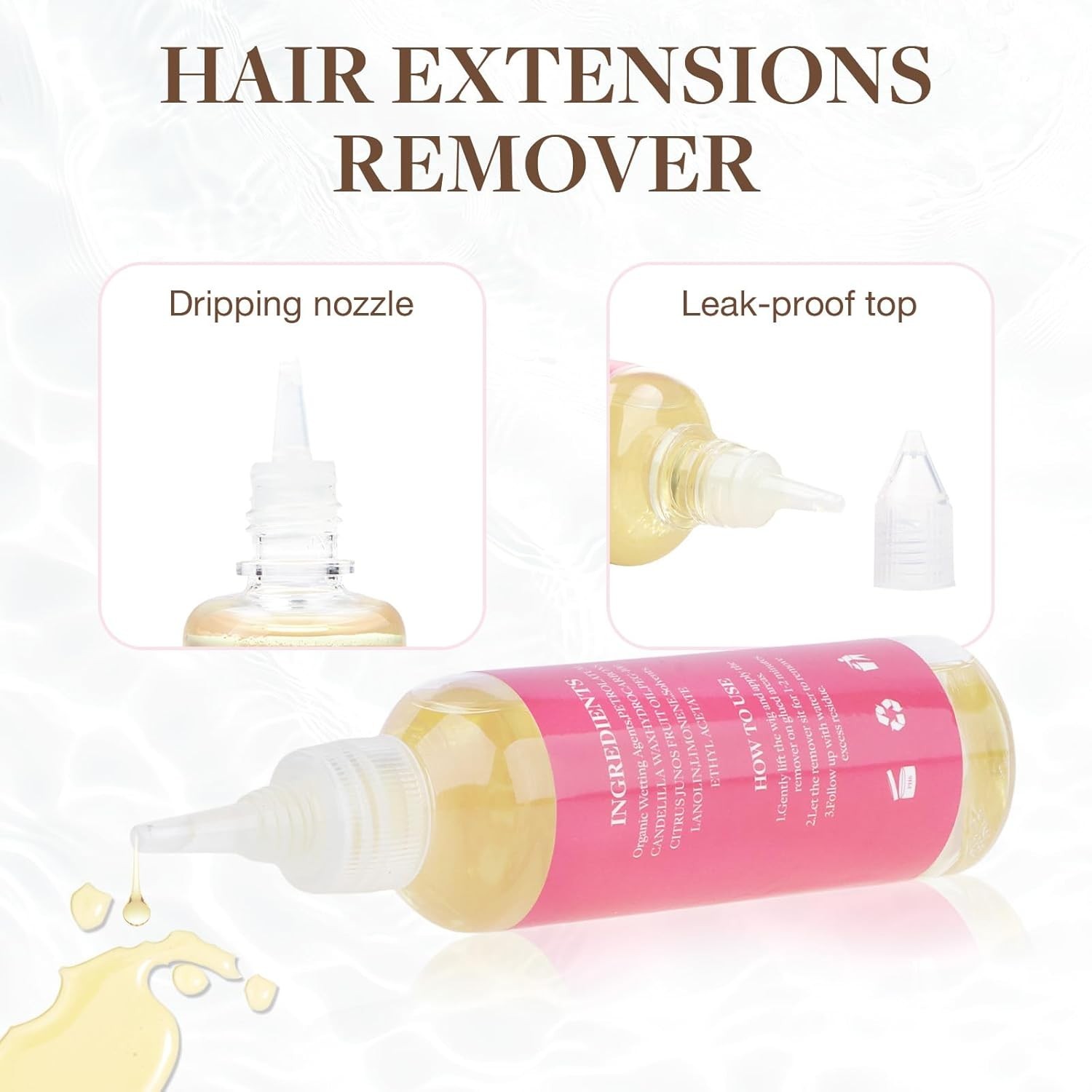 Gentle Solvent-Based Hair Glue Remover 100ml – Effortless Tape-In Extension Care