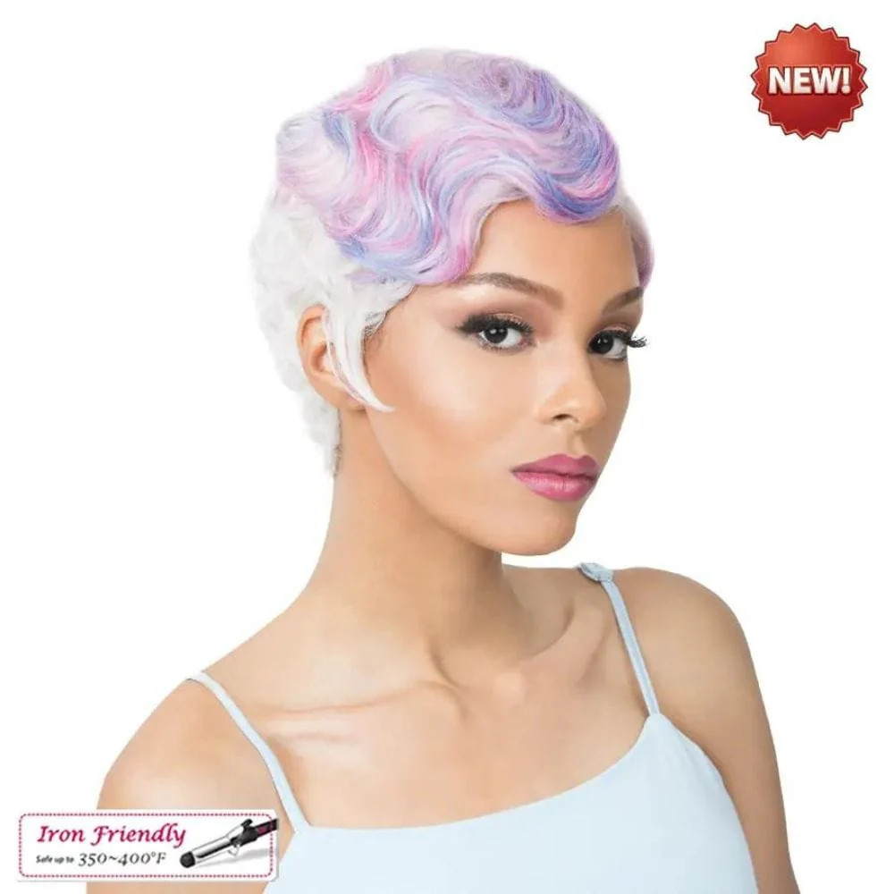It’s a Wig! Synthetic Finger Wave Pixie Wig – NUNA