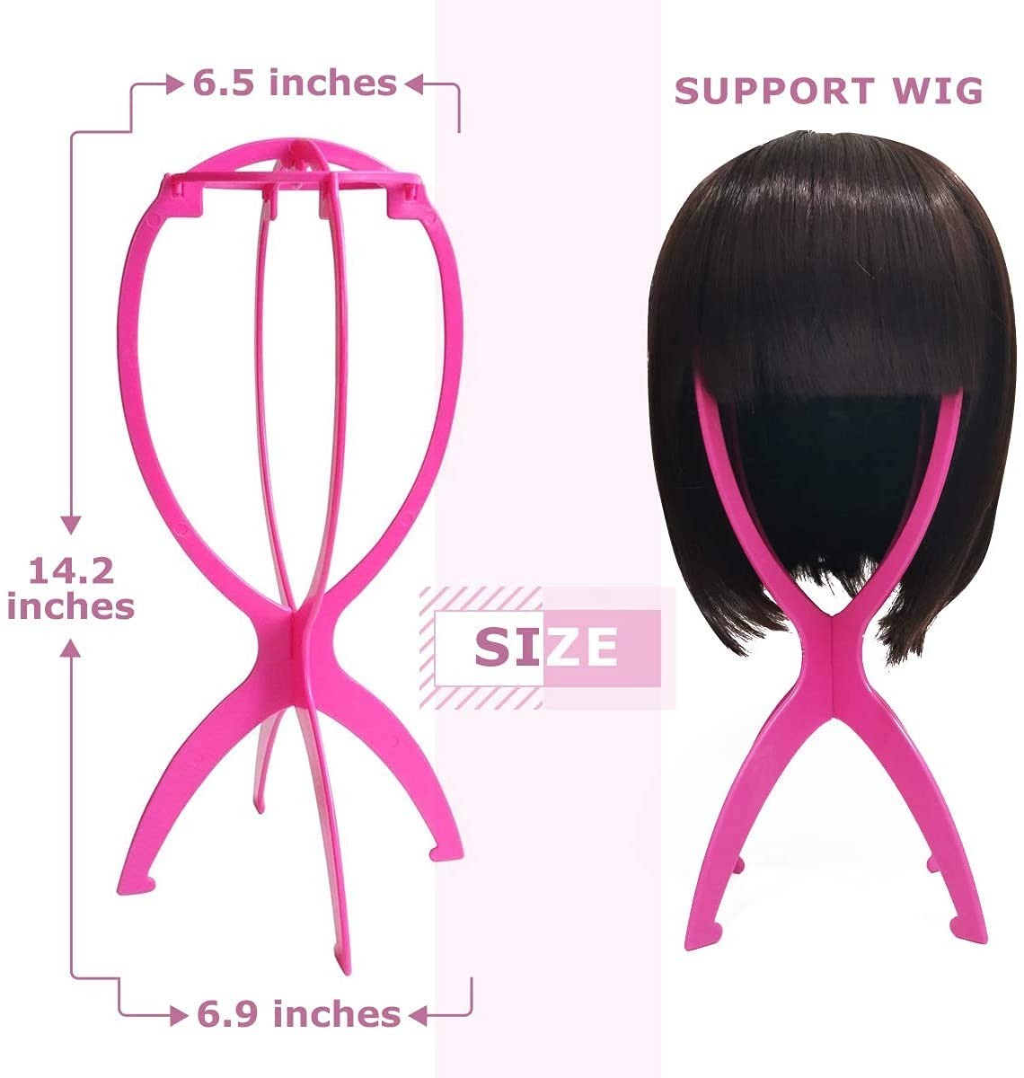 Durable Hot Pink Wig Holder – 3 Packs, Perfect for Travel & Organization