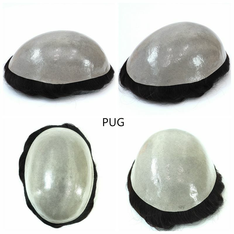 Natural Mens Toupee Human Hair Replacement System Poly Gauze Skin Hairpiece 8×10